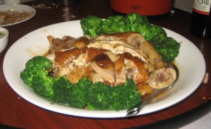 Chicken stuffed with Preserved Mustard Greens at the Hakka Restaurant