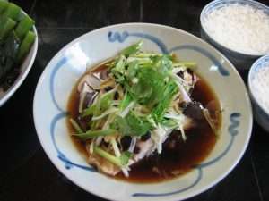 Chinese steamed fish and rice