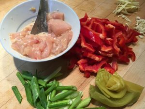 Hakka chicken stir-fry with pickled mustard greens