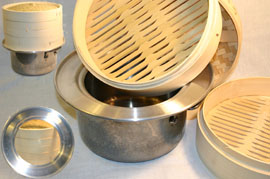bamboo steamer with adapter