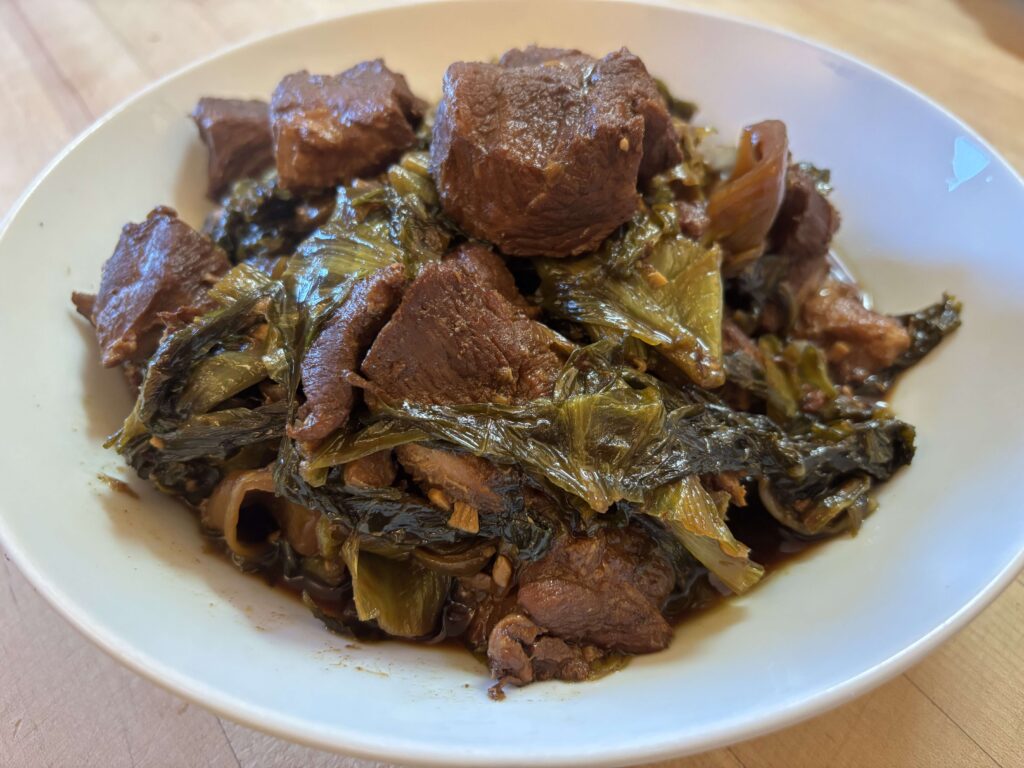 Soy-Simmered Pork and Salted Mustard Greens