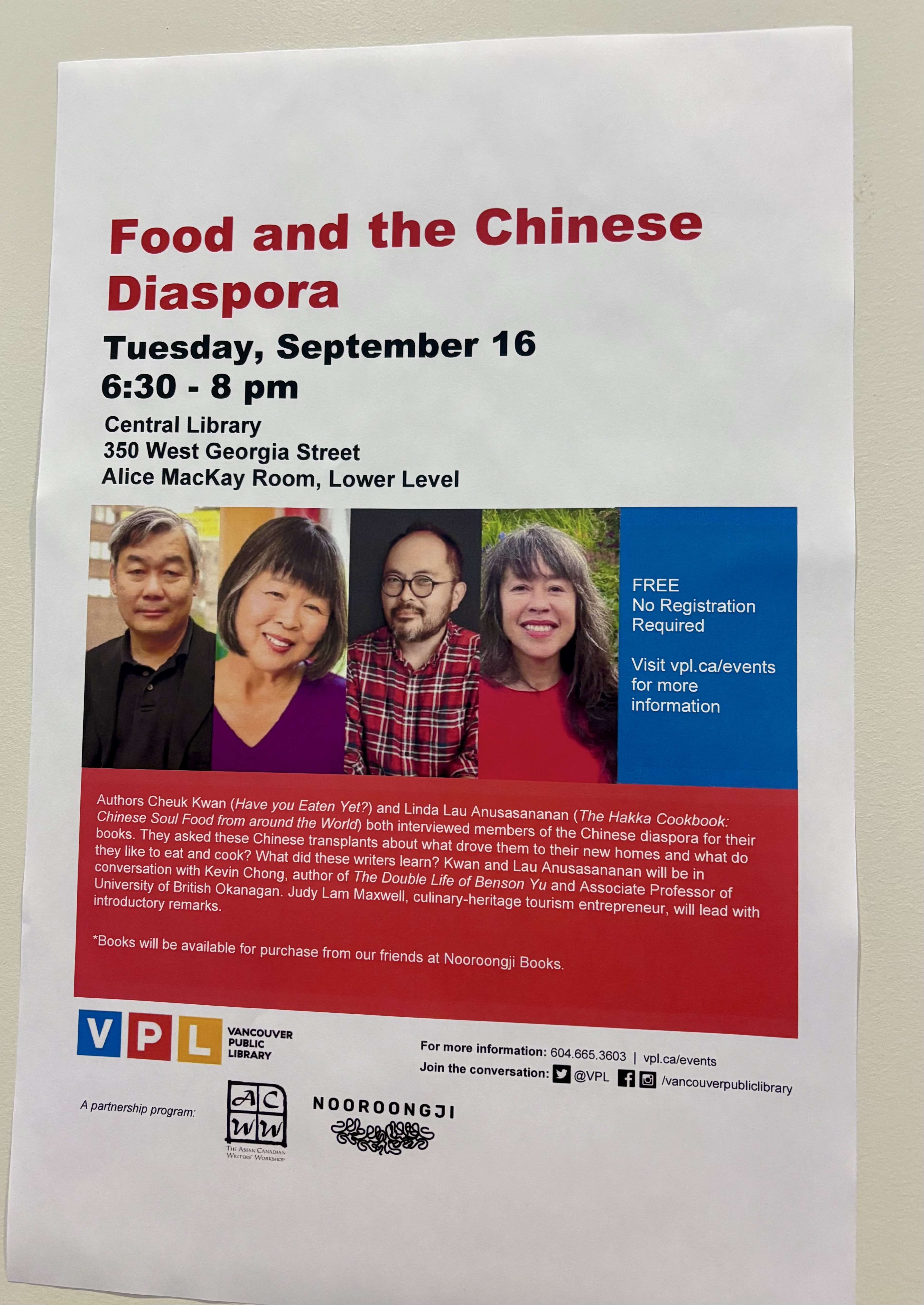 Flyer for Food and the Chinese Diaspora
